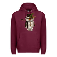 Burgundy snowman gnome Premium Hoodie - CowGirlArtShop