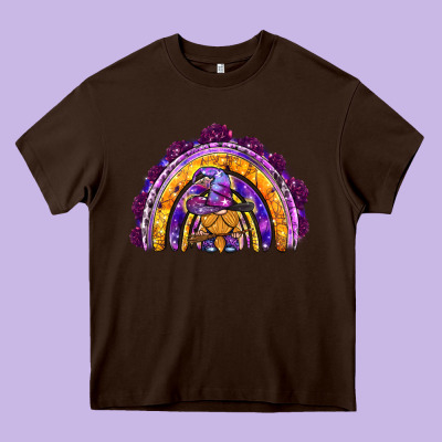 Witchy Gnome Rainbow Heavy Core Tee Designed By Bundleandbundleshop
