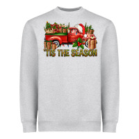 Heather Grey Tis' The Season Christmas Truck Heavyweight Sweatshirt - BundleAndBundleShop