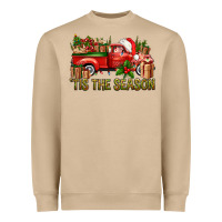 Mushroom Tis' The Season Christmas Truck Heavyweight Sweatshirt - BundleAndBundleShop