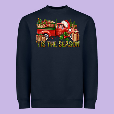 Tis' The Season Christmas Truck Heavyweight Sweatshirt Designed By Bundleandbundleshop