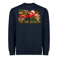 Navy Tis' The Season Christmas Truck Heavyweight Sweatshirt - BundleAndBundleShop