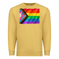 Antique Gold Pride flag background Premium Sweatshirt - CowGirlArtShop