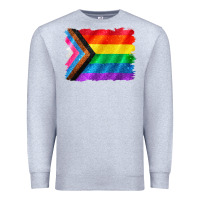 Heather Grey Pride flag background Premium Sweatshirt - CowGirlArtShop