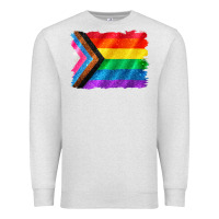 Oatmeal Heather Pride flag background Premium Sweatshirt - CowGirlArtShop
