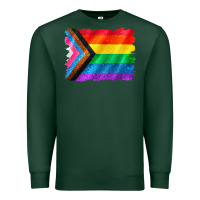 Sports Green Pride flag background Premium Sweatshirt - CowGirlArtShop