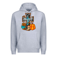 Heather Grey thankful cross Premium Hoodie - JahusDesignShop