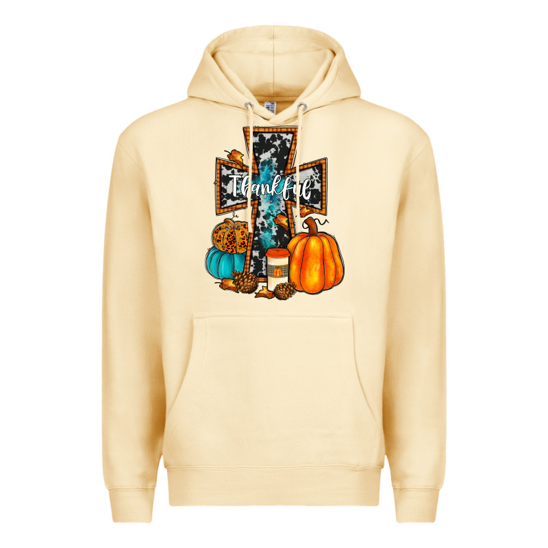 Thankful Cross Premium Hoodie by JahusDesignShop | Teevron