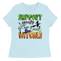 Baby Blue support your local witches Ladies Tee - BundleAndBundleShop