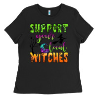 Black support your local witches Ladies Tee - BundleAndBundleShop