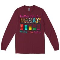 Burgundy Battery Life Of A Mama Long Sleeve Tee - BundleAndBundleShop