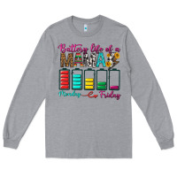 Heather Grey Battery Life Of A Mama Long Sleeve Tee - BundleAndBundleShop