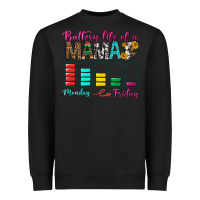 Black Battery Life Of A Mama Heavyweight Sweatshirt - BundleAndBundleShop