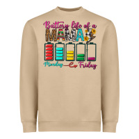 Mushroom Battery Life Of A Mama Heavyweight Sweatshirt - BundleAndBundleShop