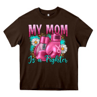 Chocolate Brown Breast Cancer My Mom Is A Fighter Heavy Core Tee - Artiststas
