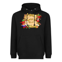 Black merry and bright gnome Heavyweight Hoodie - CowGirlArtShop