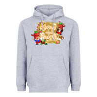 Heather Grey merry and bright gnome Heavyweight Hoodie - CowGirlArtShop