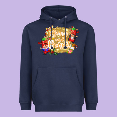 Merry And Bright Gnome Heavyweight Hoodie Designed By Cowgirlartshop