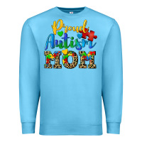 Ocean Blue proud autism mom Premium Sweatshirt - CowGirlArtShop