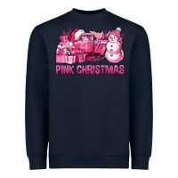 Navy Pink Christmas Truck Heavyweight Sweatshirt - BundleAndBundleShop