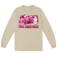 Mushroom Pink Christmas Truck Long Sleeve Tee - BundleAndBundleShop