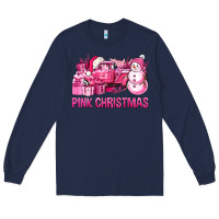 Navy Pink Christmas Truck Long Sleeve Tee - BundleAndBundleShop
