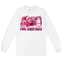 White Pink Christmas Truck Long Sleeve Tee - BundleAndBundleShop