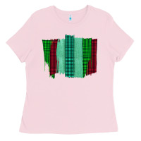 Bubblegum Pink Green Red Western Farm Life Brush Stroke Ladies Tee - Bettercallsaul