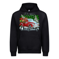 Black Merry Christmas Truck With Gifts Urban Hoodie - FaDigitalArtStudio