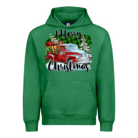 Emerald Merry Christmas Truck With Gifts Urban Hoodie - FaDigitalArtStudio