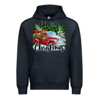 Navy Merry Christmas Truck With Gifts Urban Hoodie - FaDigitalArtStudio