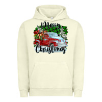 Pigment Pistachio Merry Christmas Truck With Gifts Urban Hoodie - FaDigitalArtStudio