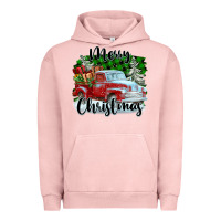 Pigment Salmon Merry Christmas Truck With Gifts Urban Hoodie - FaDigitalArtStudio