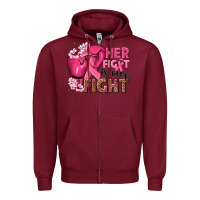 Burgundy her fight is our fight Zipper Hoodie - NancyCooperArtShop