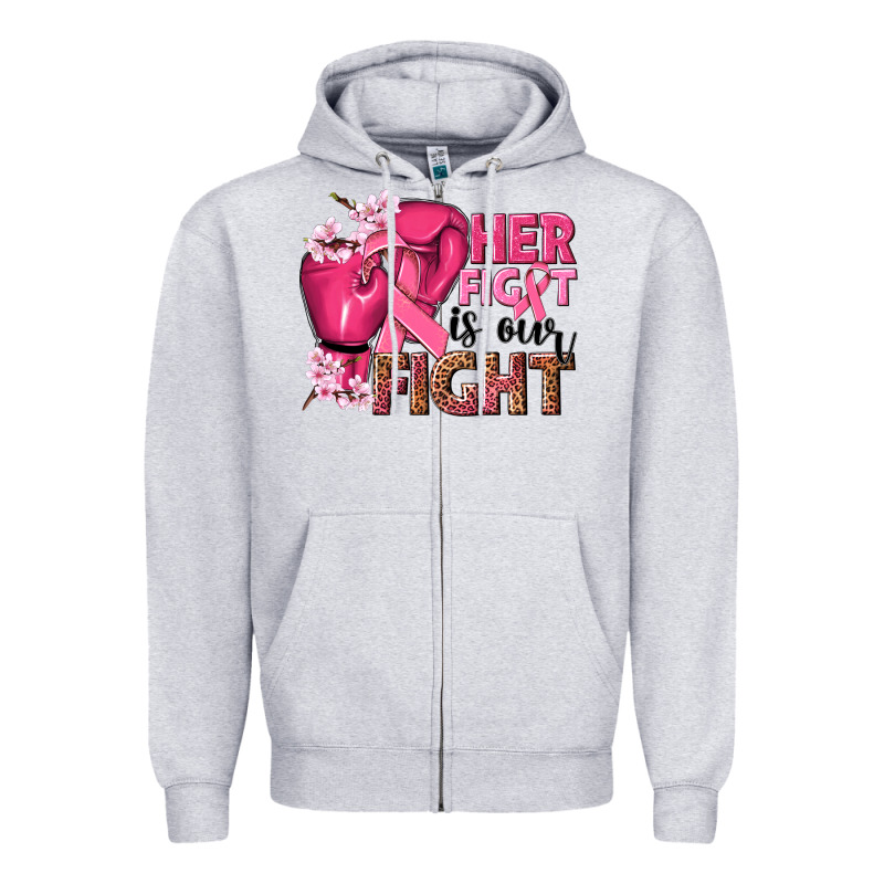 Her Fight Is Our Fight Zipper Hoodie by NancyCooperArtShop | Teevron