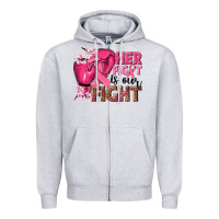 Heather Grey her fight is our fight Zipper Hoodie - NancyCooperArtShop