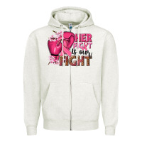 Oatmeal Heather her fight is our fight Zipper Hoodie - NancyCooperArtShop