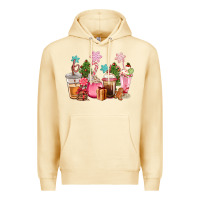 Pina Colada pink christmas coffe cups Premium Hoodie - CowGirlArtShop