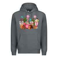 Rock pink christmas coffe cups Premium Hoodie - CowGirlArtShop