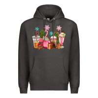 Smoke pink christmas coffe cups Premium Hoodie - CowGirlArtShop