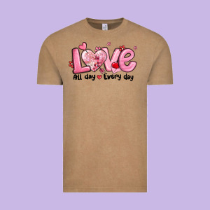 Love All Day Every Day Vintage Tee Designed By Maliassmallbusiness