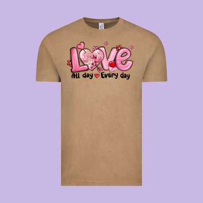 Love All Day Every Day Vintage Tee Designed By Maliassmallbusiness