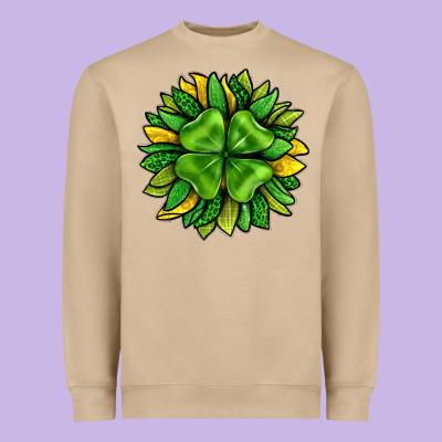 St. Patricks Sunflower With Clover Heavyweight Sweatshirt Designed By Bundleandbundleshop