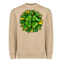 Mushroom St. Patricks Sunflower With Clover Heavyweight Sweatshirt - BundleAndBundleShop