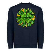 Navy St. Patricks Sunflower With Clover Heavyweight Sweatshirt - BundleAndBundleShop