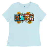 Baby Blue license letters western mama Ladies Tee - RanaPortraitStore