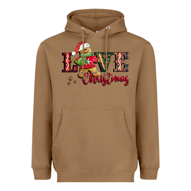 Love Christmas Gingerbread Heavyweight Hoodie by CowGirlArtShop | Teevron
