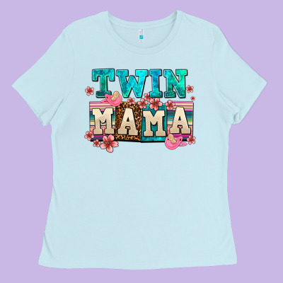 Twin Mama Ladies Tee Designed By Adodesignshop
