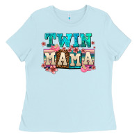 Baby Blue twin mama Ladies Tee - AdoDesignShop