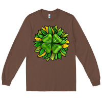 Chestnut St. Patricks Sunflower With Clover Long Sleeve Tee - BundleAndBundleShop